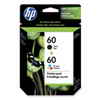 HP #60 Black/Tri-color Ink Cartridges Combo Pack (CD947FC)