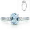 Aquamarine & Diamond Ring 14-kt White Gold