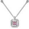 Princess Cut Pink Sapphire and Diamond Necklace 14-kt White Gold