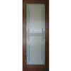 Milette 32x80 Madison door with Stainless Grill, Waterfalls and Satin White glass in Clear Pine