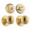 Weiser Exterior locking Yukon knob single cylinder deadbolt - bright brass