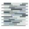 Jeffrey Court, Inc. Stratosphere Blue Pencil 12 7/8 Inch x 12 1/2 Inch Glass Mosaic Wall Tile (11.1...