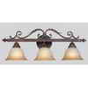 World Imports Olympus Tradition Collection Crackled Bronze with Silver 3-Light Bath Bar