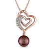 Diamore 7-7½mm Freshwater Choco. Pearl & Diamond Accent Pendant, 10k Pink Gold