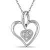 Diamore Diamond Accent Heart Shape Pendant in 10k White Gold, I1-I2