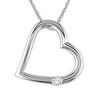 Diamore Diamond Accent Heart Shape Pendant in 10k White Gold, I2-I3