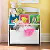 Pastel Rolling Toy Box with Book Shelf