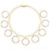 Rolo Chain Bracelet with Diamond-cut Circle Dangles