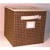 Martha Stewart Living Foldable Fabric Drawer, Printed Burl Basket Weave Pattern, Brown - 11 Inch