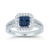 Blue Sapphire & Diamond Ring 14kt White Gold