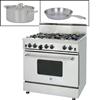 BlueStar™ Professional 36-in. 6-burner Natural Gas Range with 3-piece Cookware Set