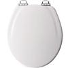 Bemis Round Molded Wood Toilet Seat with Chrome Whisper Close Hinges with STA-TITE and DuraGuard...