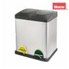 HOME HARDWARE 48L Stainless Steel 2 Compartment Step-On Garbage Can