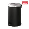 HOME 20L Black/Stainless Steel Step-On Garbage Can