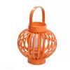 7" x 7" Orange Bamboo Candle Lantern