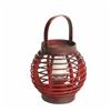 7" x 7" Red Bamboo Candle Lantern