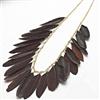 ATTITUDE® JAY MANUEL 30'' Gold Chain Necklace With Dark Brown Feather Drops