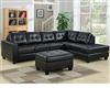 Gibson Black Bonded-leather Sectional