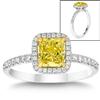1.06 ct Radiant Fancy Yellow Diamond Ring