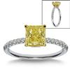 1.15 ct Radiant Fancy Yellow Diamond Ring