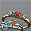 10K Gold Family Ring with Genuine Birthstones