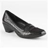 Alia Loafer with keeper croc patent