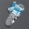 Tradition®/MD Blue Topaz And White Cubic Zirconia Ring Set In Sterling Silver