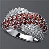 Tradition®/MD Garnet And White Cubic Zirconia Ring Set In Sterling Silver