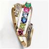 Tradition®/MD 10K Yellow Gold Family Ring With Genuine Diamond And Simulated Gemstones