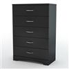 South Shore Step One Collection Contemporary 5 Drawer Chest - Black