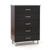 South Shore Cosmos Collection 5 Drawer Chest - Black/ Charcoal
