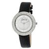 JESSICA®/MD Ladies Black Strap, white mop dial watch