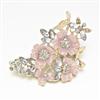 JESSICA®/MD Gold Pink Floral Pin with Crystal