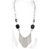Christina C Long Necklace with Glass Beads and Fringe