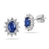 Blue Sapphire and Diamond Earrings (0.45 ct)