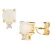 Opal & Diamond Earrings 14kt Yellow Gold