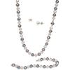 7 - 8 mm White and Grey Cultured Freshwater Pearl 3-pc Set CP399