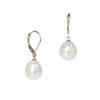 11 - 12 mm White Cultured Freshwater Pearl Baroque Earrings