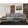Linea Extended Sofa with Chaise and Ottoman