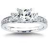Three Stone Princess Cut and Round Brilliant Diamond Ring (1.71 ctw)