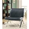 Monarch Specialties Black Leather-Look / Chrome Metal Modern Accent Chair