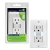Leviton - Decora Decora SmartLock Pro Slim GFCI Receptacle with LED Guidelight and Wallplate 15A...