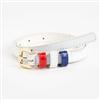 ATTITUDE® JAY MANUEL 8mm White Patent with Navy Red Loop