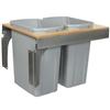 Knape & Vogt Double 35 Quart Bin Platinum Soft-Close Top-Mount Waste and Recycling Unit - 18 Inches...