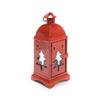 7.5" Red Tree Design Candle Lantern
