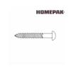 HOME PAK 5 Pack #10 x 2-1/2" Zinc Plated Round Head Socket Wood Screws