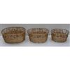 INSTYLE HOLIDAY 3 Piece Gold Vine and Metal Oval Tin Baskets