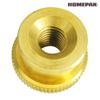 HOME PAK 2 Pack 1/4-20 Brass Knurled Nuts