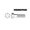 HOME PAK 4 Pack 1/4" x 2-1/2" #2 Zinc Plated Hex Bolts, with Nut