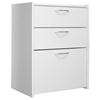 16" 3 Drawer White Storage Cabinet, with Drawers